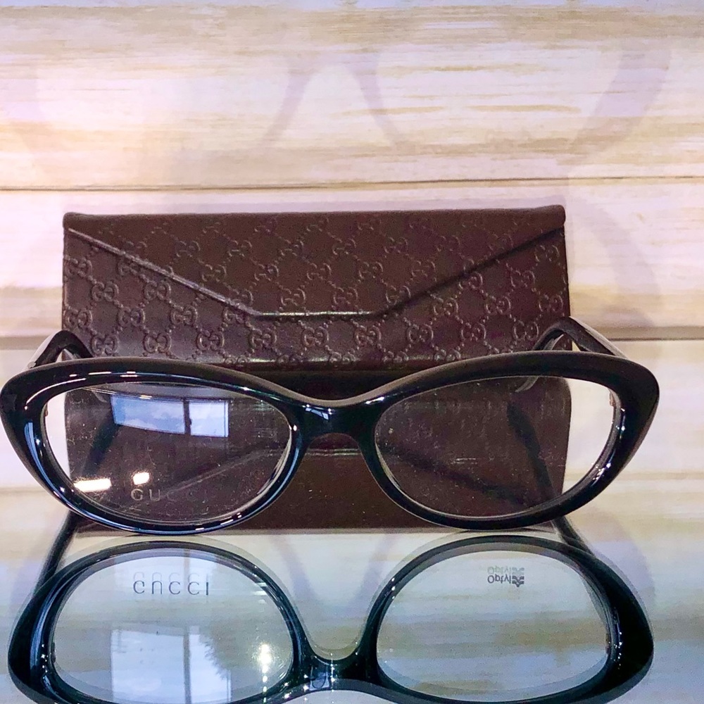 NIC GUCCI BLACK & GOLD DIAMOND EYEGLASSES